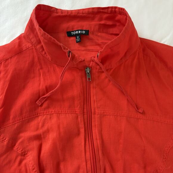 Torrid Black Skull & Roses Chiffon Back Bow Sheer Blouse with Red Jacket Size 2X - Picture 14 of 16